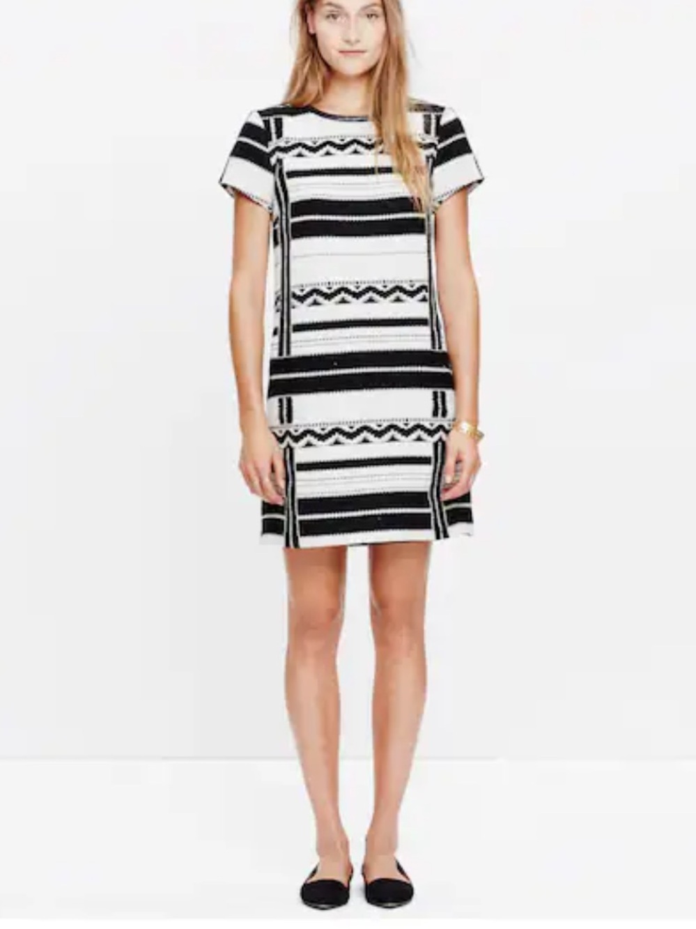 Madewelll Geo Jacquard Dress NWT Black/White Size 12 - Picture 1 of 9